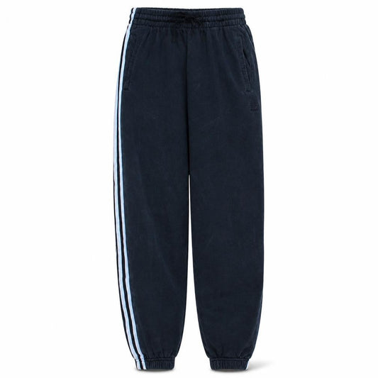Adidas Womens Black Jogger Trousers Size 12 Striped Logo Fleece