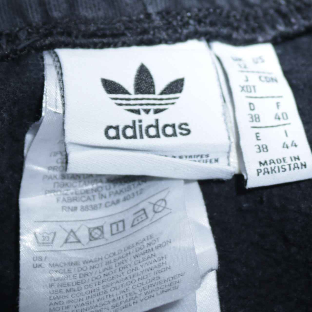 Adidas Womens Black Jogger Trousers Size 12 Striped Logo Fleece