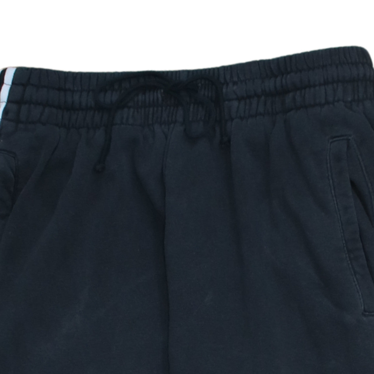 Adidas Womens Black Jogger Trousers Size 12 Striped Logo Fleece