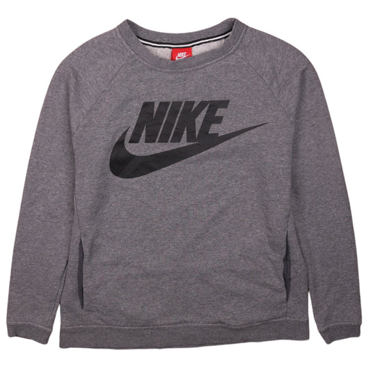 Nike Men's Grey Small Pullover Sweatshirt Crew Neck Logo