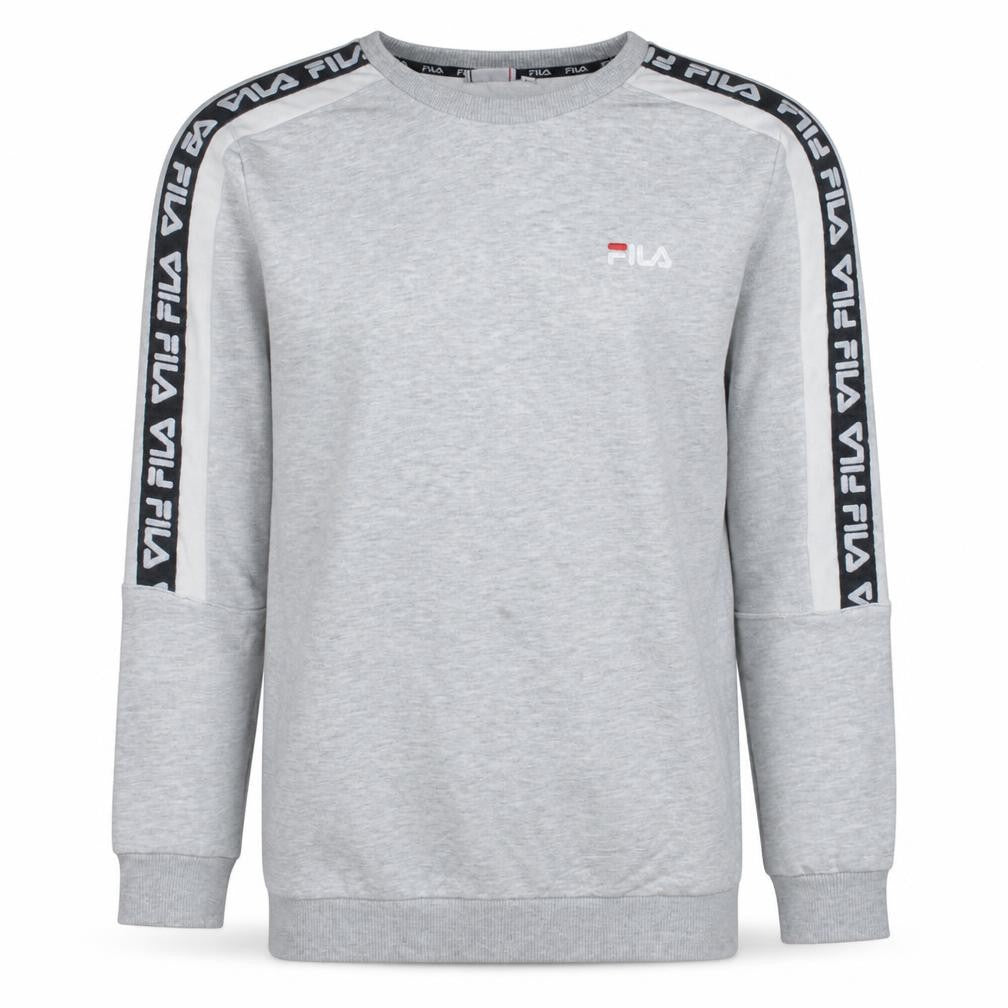 Fila Men’s Grey Logo Tape Crew Neck Sweatshirt M