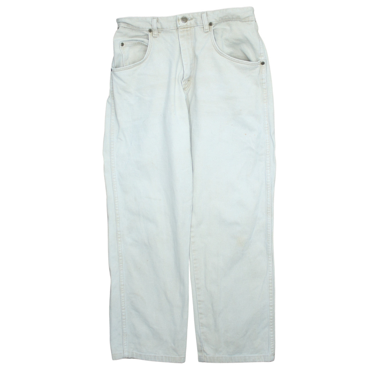 Wrangler Men's White Straight Leg Denim Jeans 34x30 Cotton Vintage