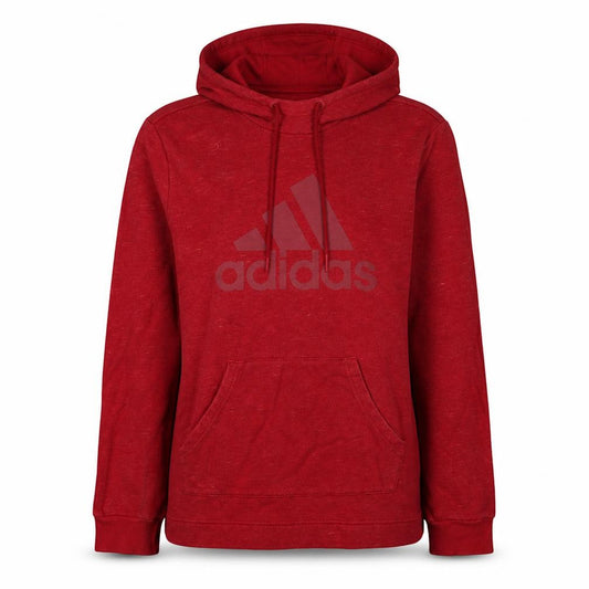 Adidas Women Red Pullover Hoodie Medium Cotton Blend Casual