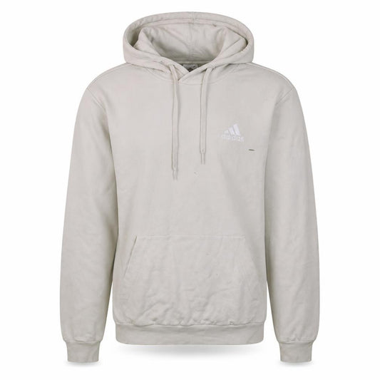 adidas Men's Beige Pullover Hoodie S Regular Fit Fleece Sportswear