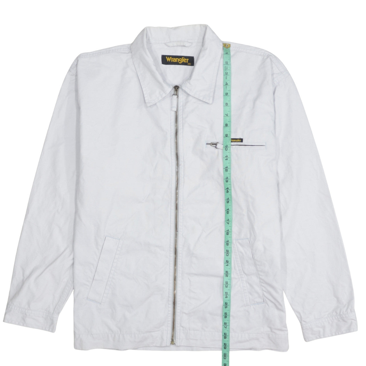 Wrangler Men White 2XL Cotton Full Zip Basic Jacket