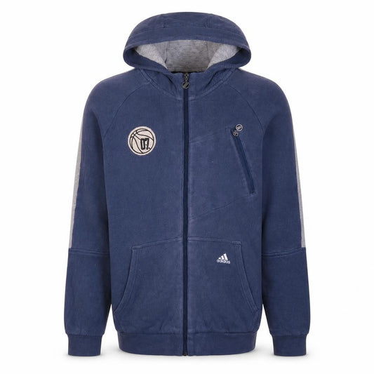 Adidas Men's Blue Full Zip Hoodie Medium Basketball Graphic