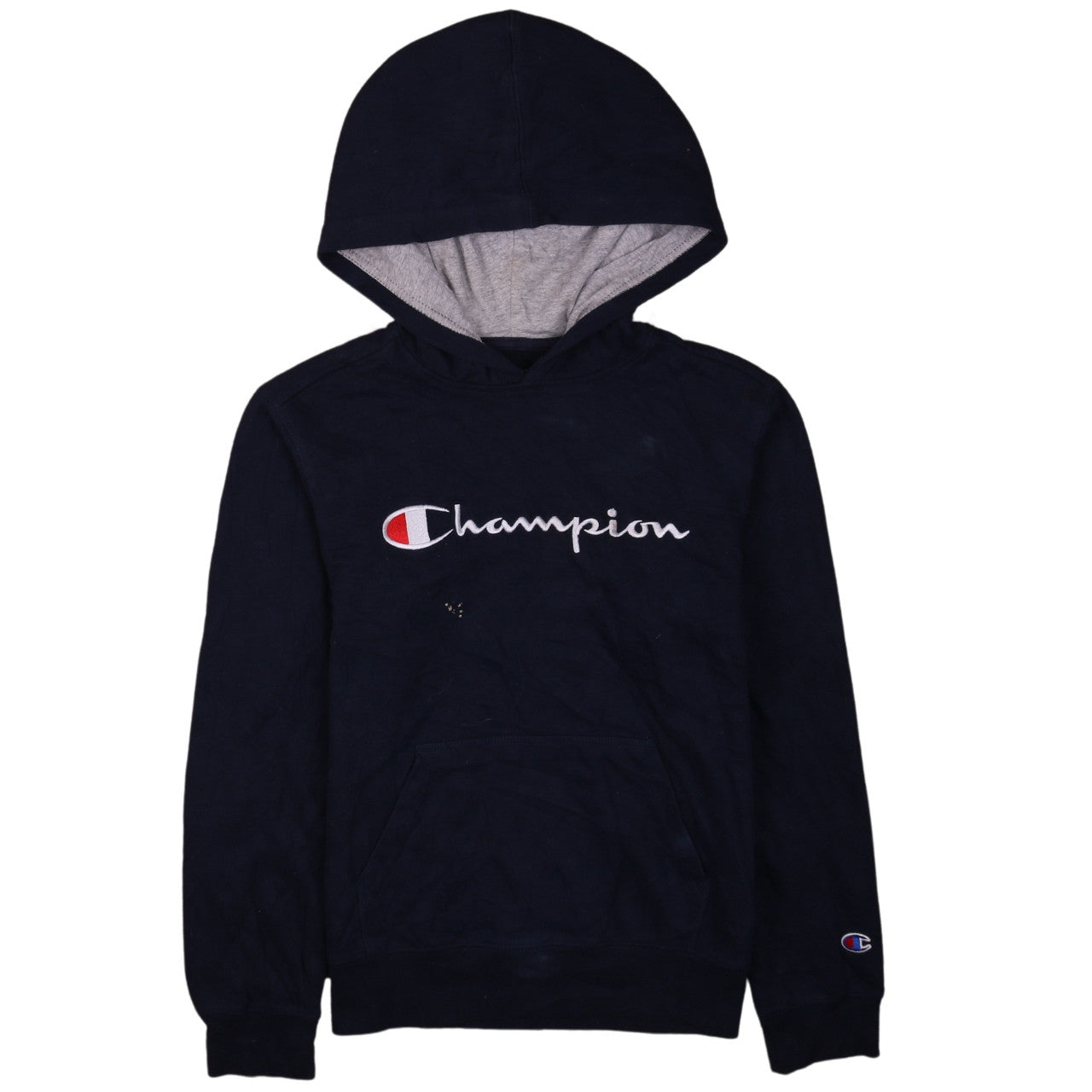 Champion Women's Navy Pullover Hoodie L - Logo, Cotton Blend