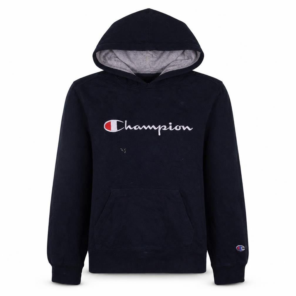 Champion Women's Navy Pullover Hoodie L - Logo, Cotton Blend