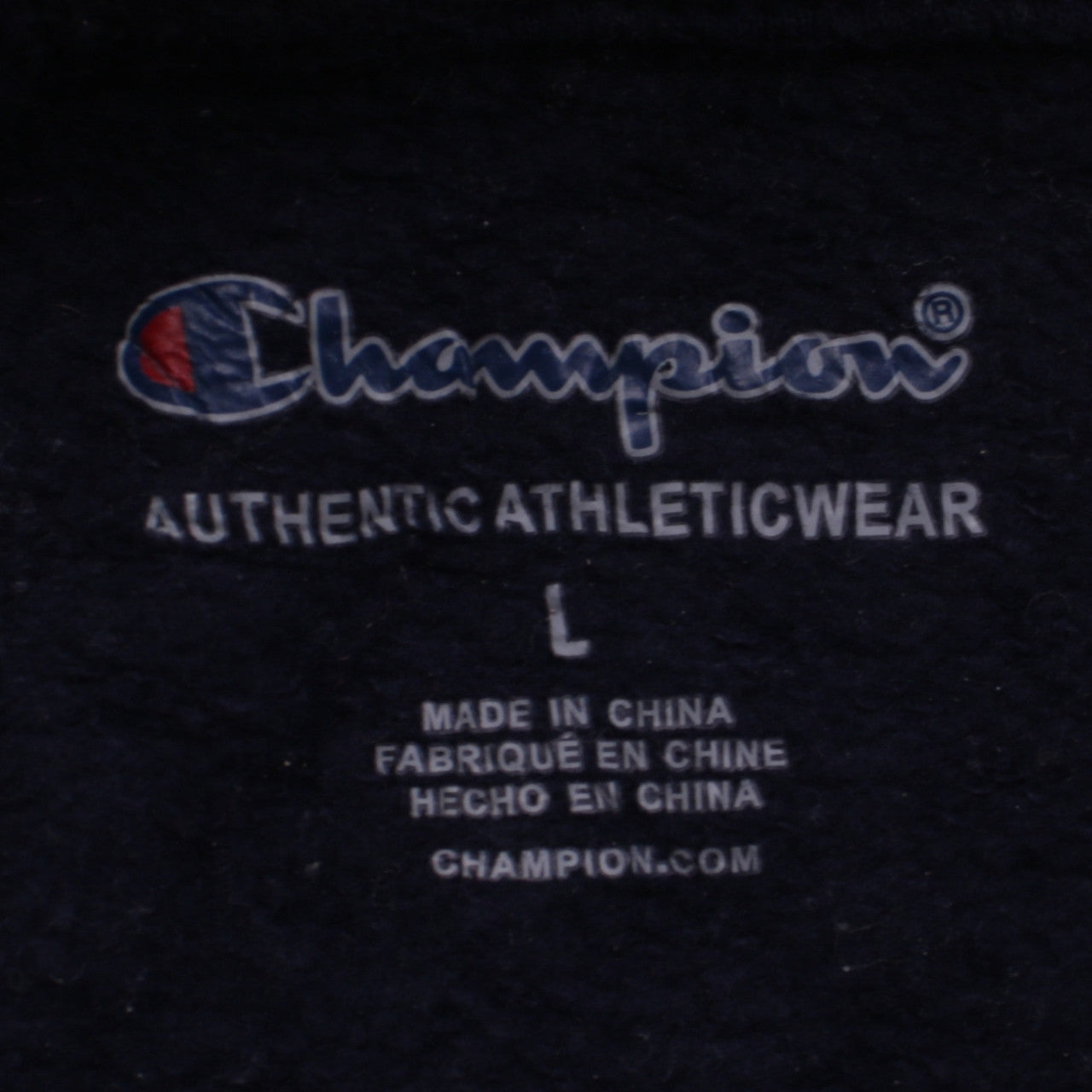 Champion Women's Navy Pullover Hoodie L - Logo, Cotton Blend