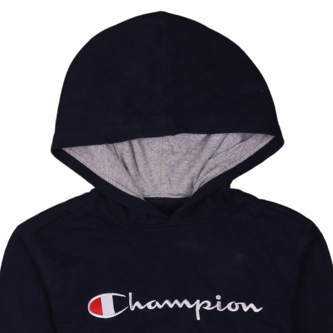 Champion Women's Navy Pullover Hoodie L - Logo, Cotton Blend