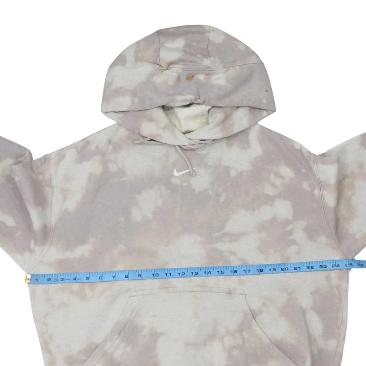 Nike Men Beige Tie Dye Pullover Hoodie Size M Fleece Sportswear