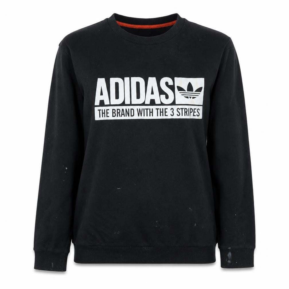 Adidas Womens Black Crew Neck Pullover Sweatshirt Size 12