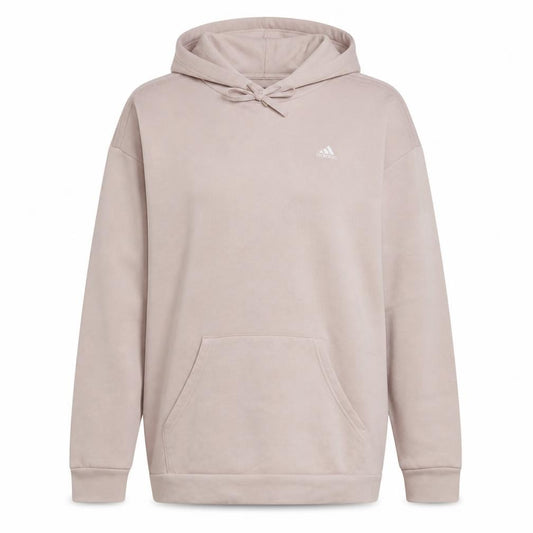 Adidas Women's Beige Pullover Hoodie Size 12/14 Cotton Blend Casual