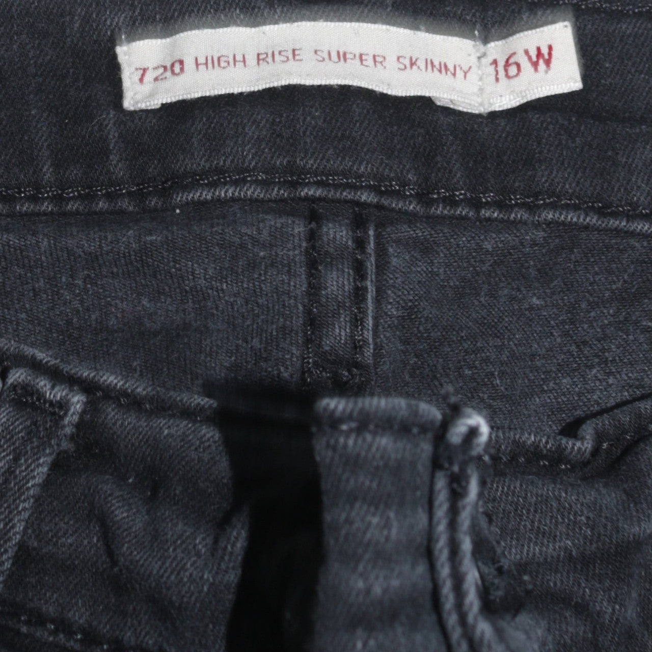 Levi's Women's Black 720 High Rise Super Skinny Jeans Size 16 Plus