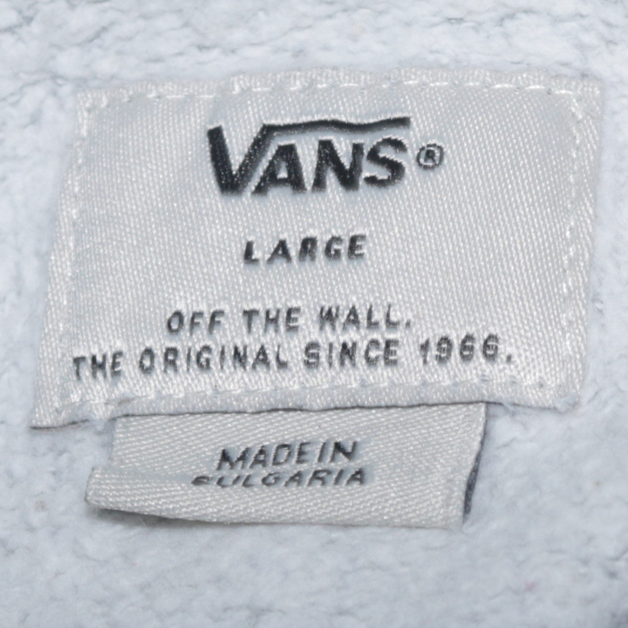 Vans Womens Grey Pullover Hoodie Large Logo Print Cotton Blend