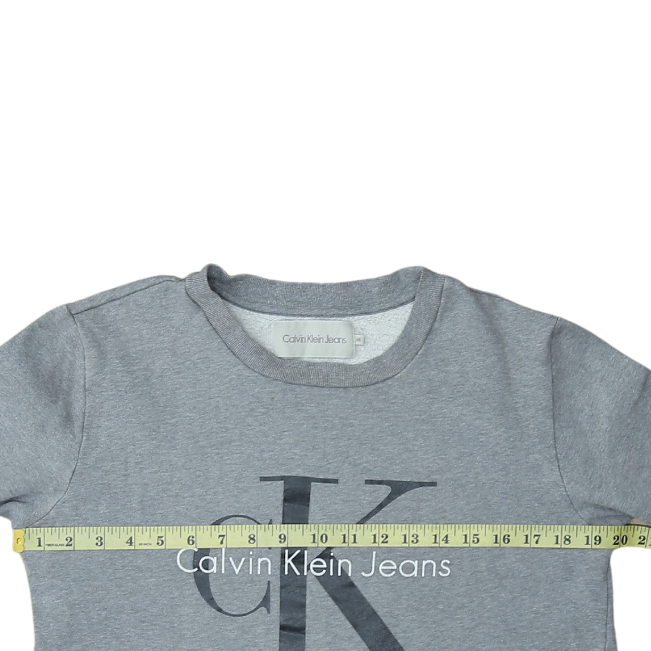 Calvin Klein Jeans Mens Grey XS Crew Neck Logo Sweatshirt