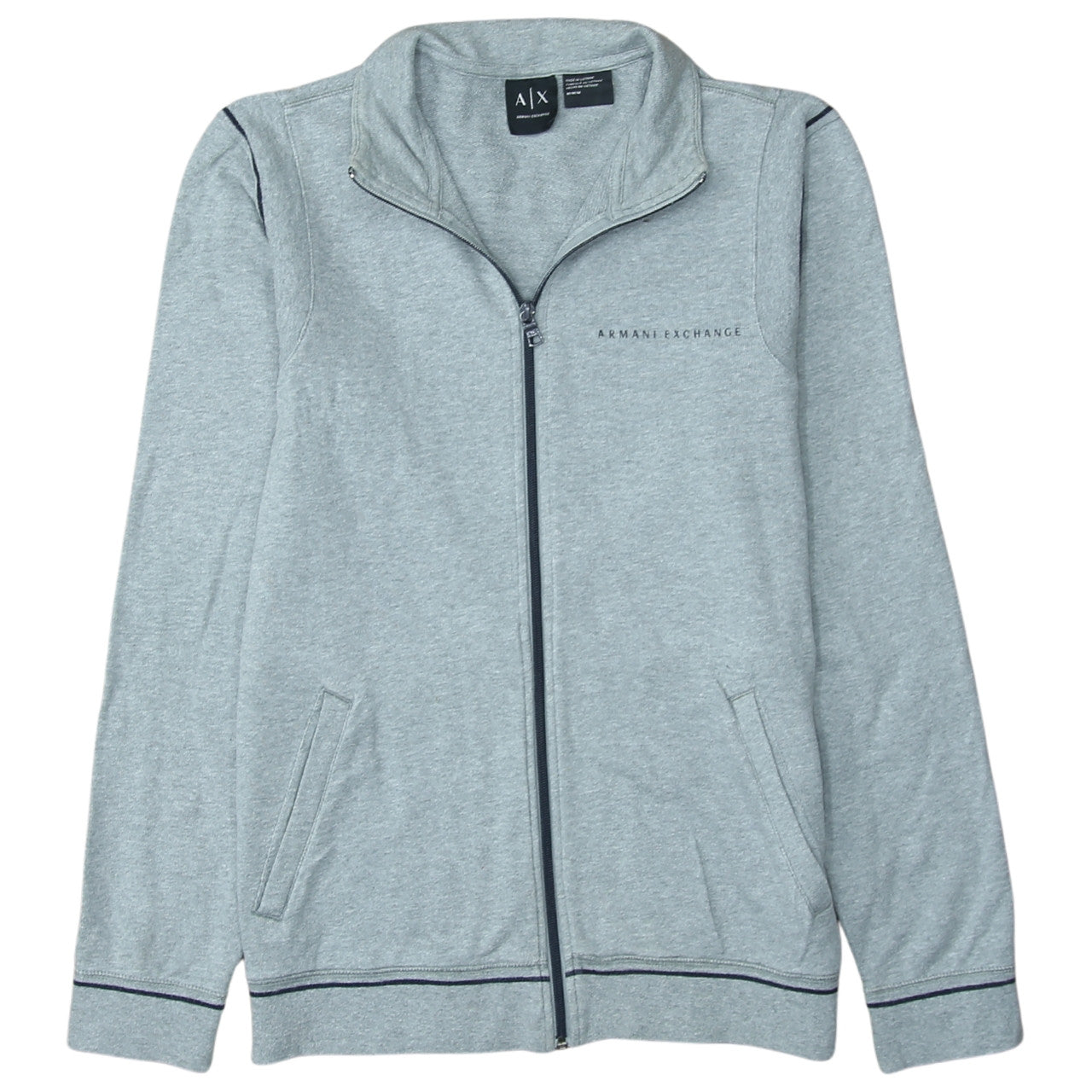 Armani Exchange Men's Grey Full Zip Cotton Sweatshirt M