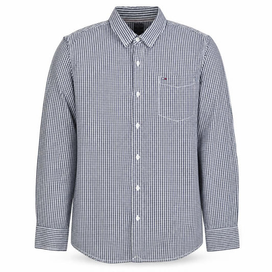 Tommy Hilfiger Men's Blue Check Button-Down Long Sleeve Shirt XL