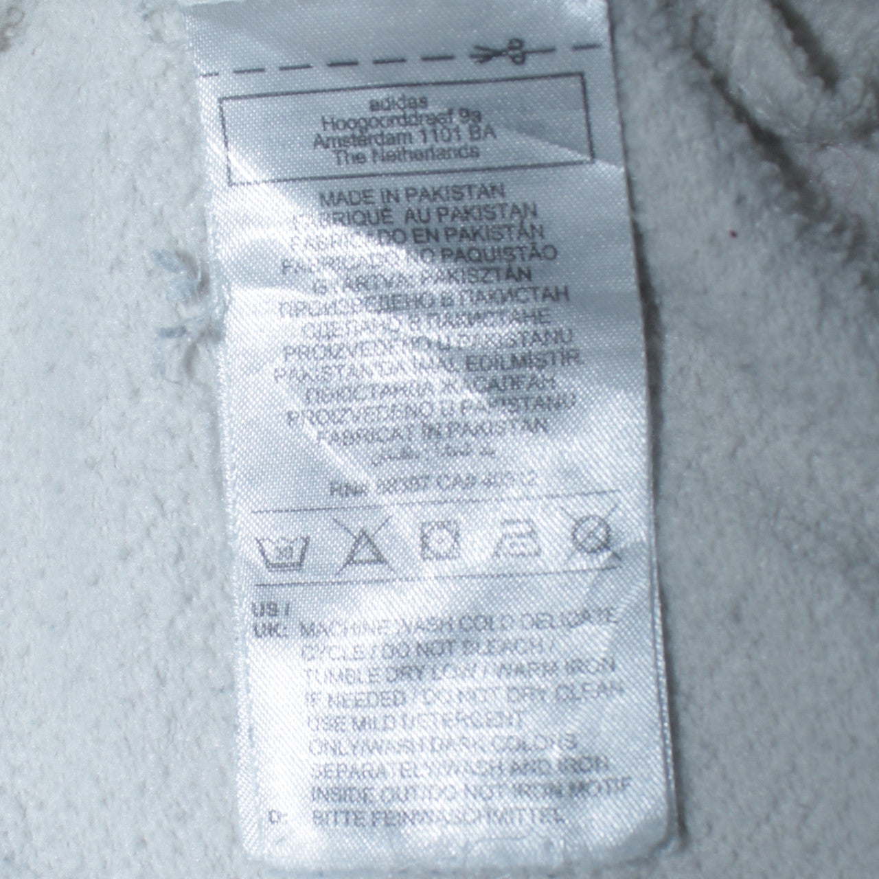 Adidas Men's White Trefoil Logo Pullover Sweatshirt L Fleece