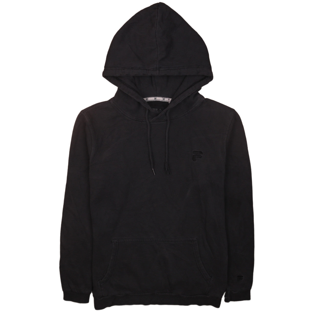 Fila Mens Black Pullover Hoodie XS Regular Fit Cotton Blend