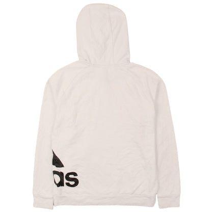 Back view of Adidas boys’ white pullover hoodie, size 13-14, years graphic print