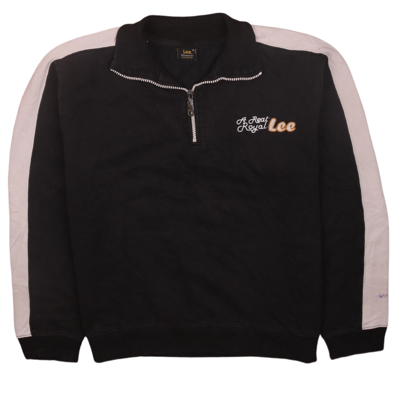 Lee Womens Black 1/2 Zip Sweatshirt XL - Casual Cotton Logo Top