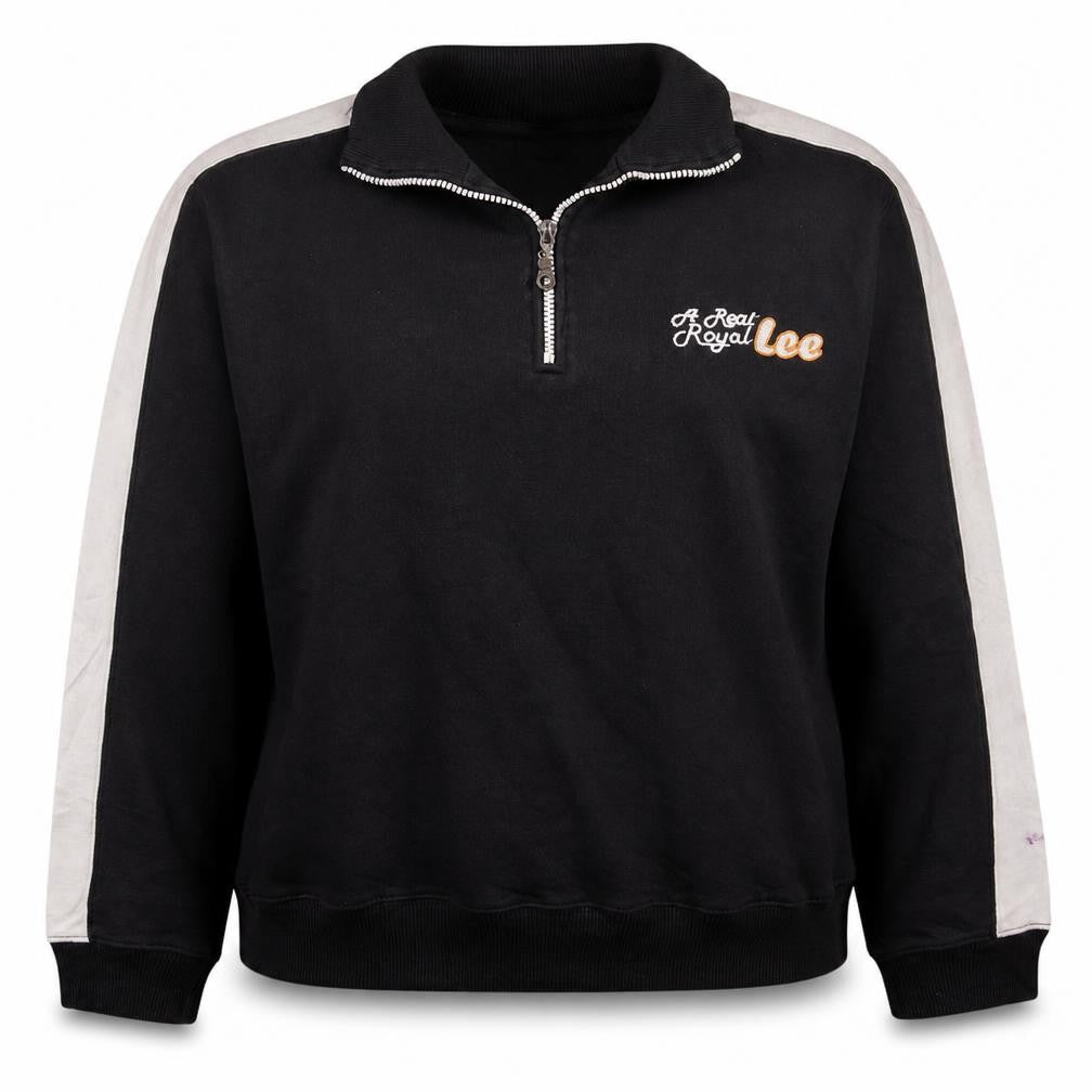 Lee Womens Black 1/2 Zip Sweatshirt XL - Casual Cotton Logo Top