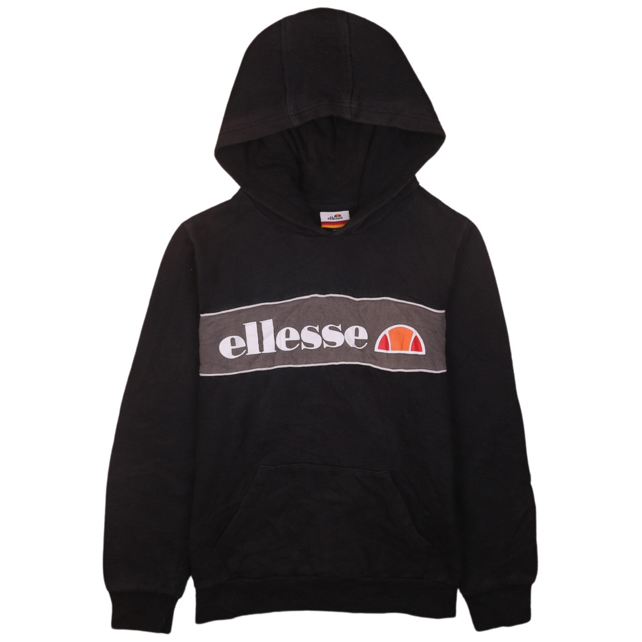 Ellesse Boys Black Pullover Hoodie Size 12-13 Years Logo Graphic Hooded Sweatshirt