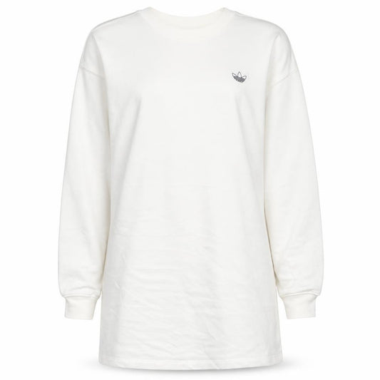 Adidas Women White XS Crew Neck Pullover Sweatshirt Long Sleeve Cotton