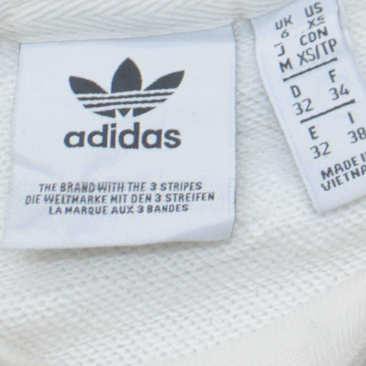 Adidas Women White XS Crew Neck Pullover Sweatshirt Long Sleeve Cotton