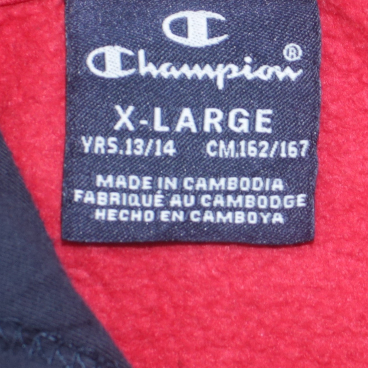 Champion Boys Red & Navy Full Zip Hoodie Size 13-14 Years
