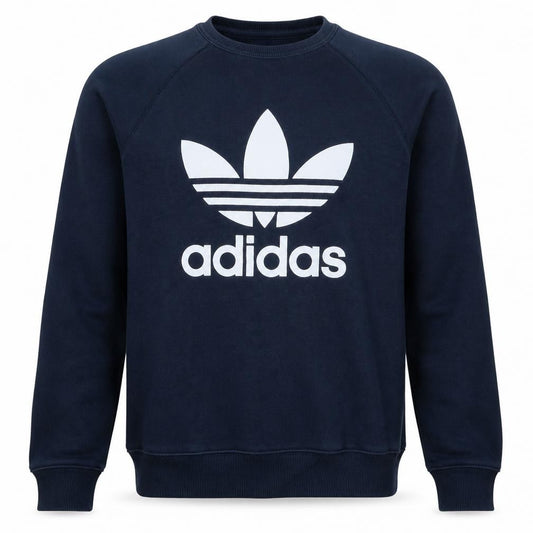 Adidas Mens Blue Crew Neck Pullover Sweatshirt Size S