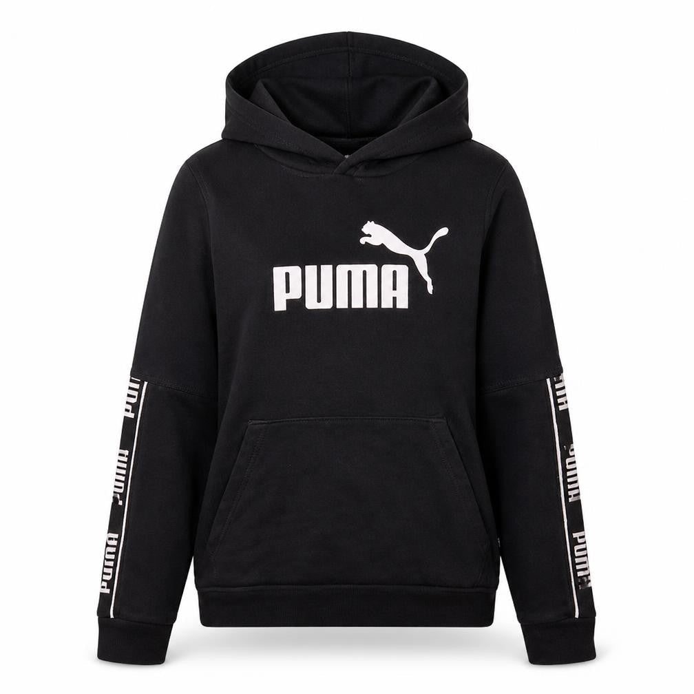 Puma Womens Black Small Pullover Hoodie with Logo Detail