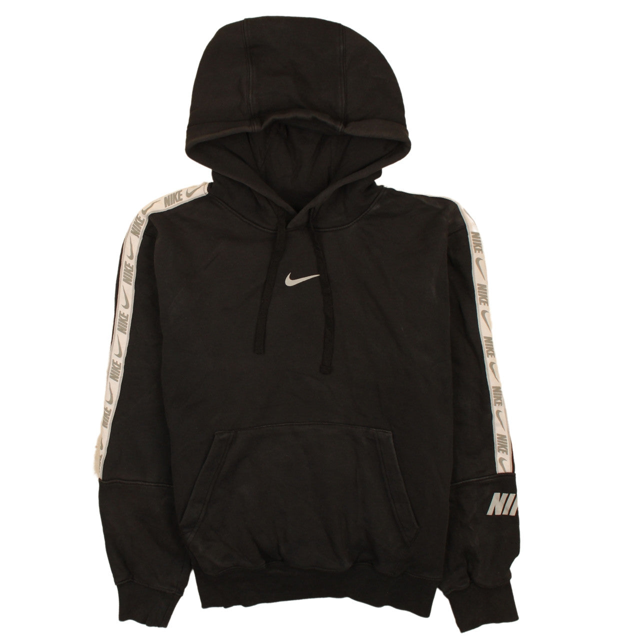 Nike Men's Black XS Pullover Hoodie with Logo Taped Sleeves