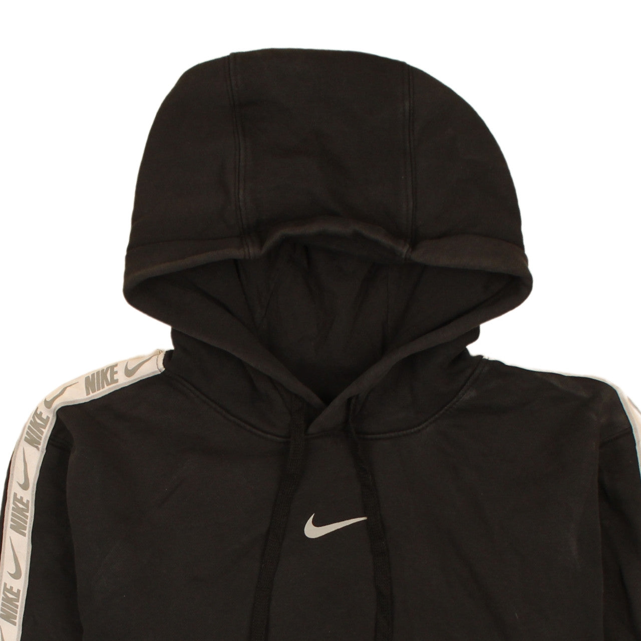 Nike Men's Black XS Pullover Hoodie with Logo Taped Sleeves