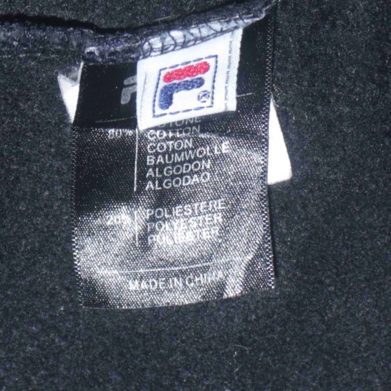Fila Men's Black Pullover Hoodie Size S Regular Fit Logo Fleece Sweatshirt