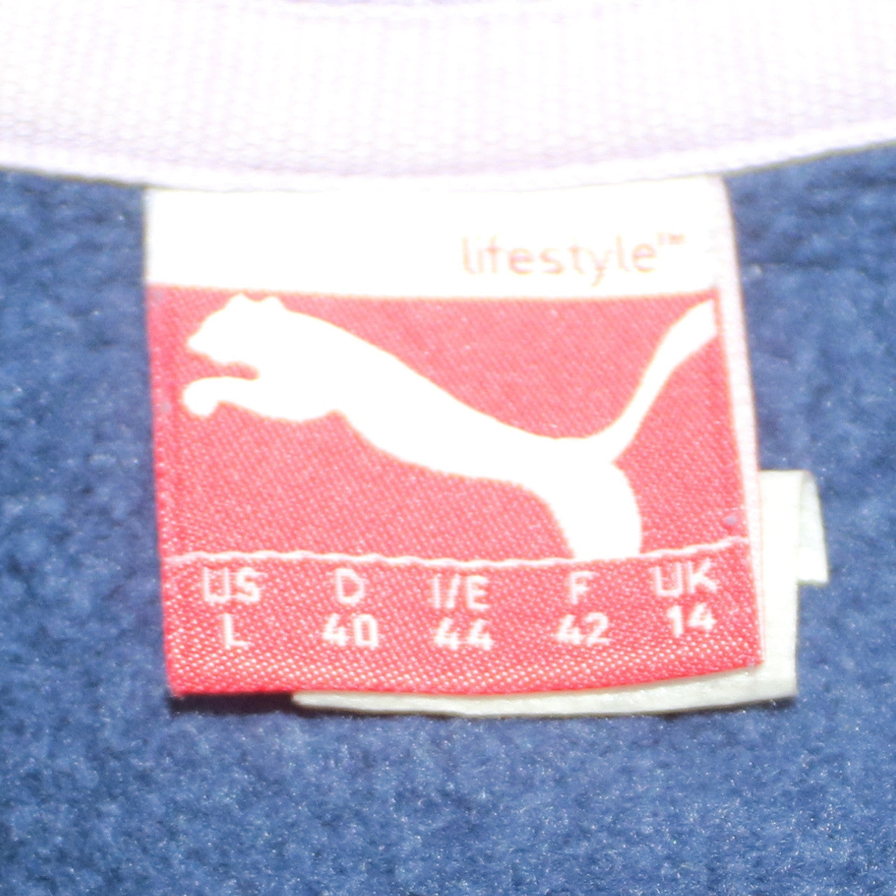 Puma Women's Blue Pullover Hoodie UK 14 with Logo Detail