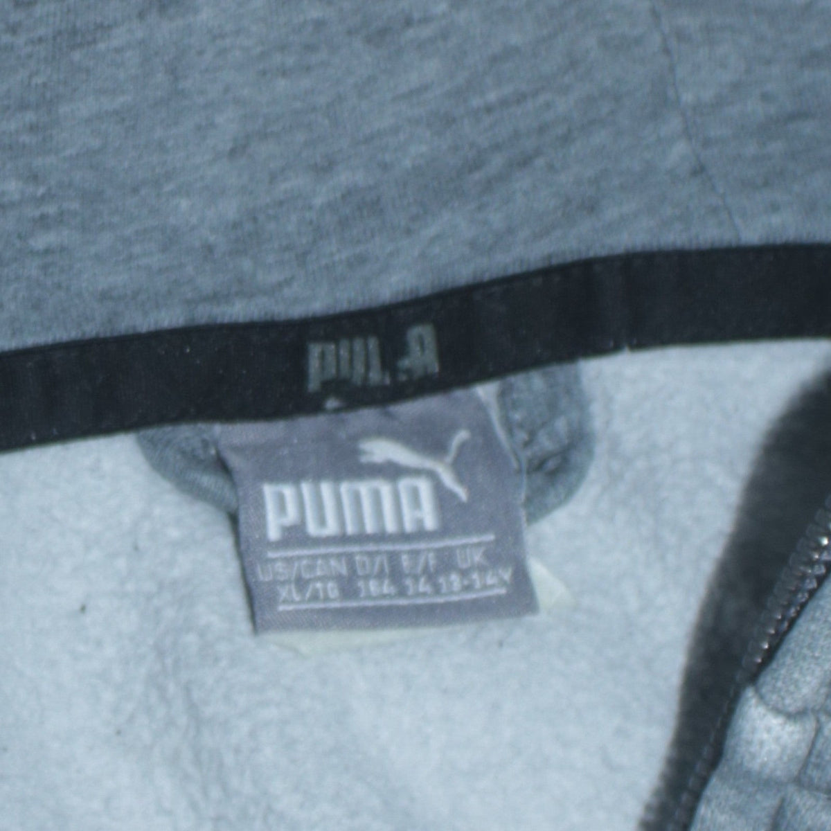 Puma Boys Grey Full Zip Hoodie Size 13-14 Years Graphic Print Sportswear