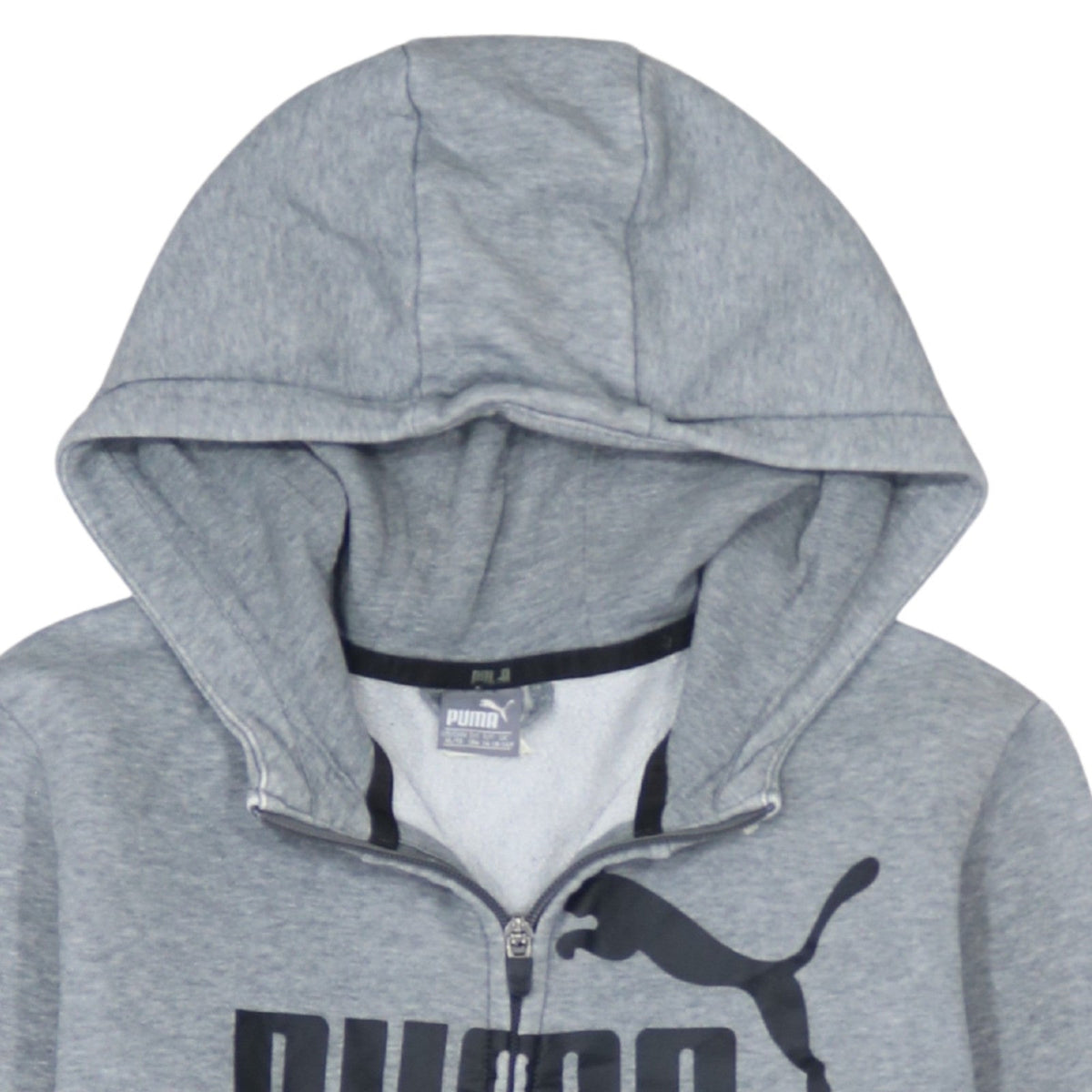 Puma Boys Grey Full Zip Hoodie Size 13-14 Years Graphic Print Sportswear