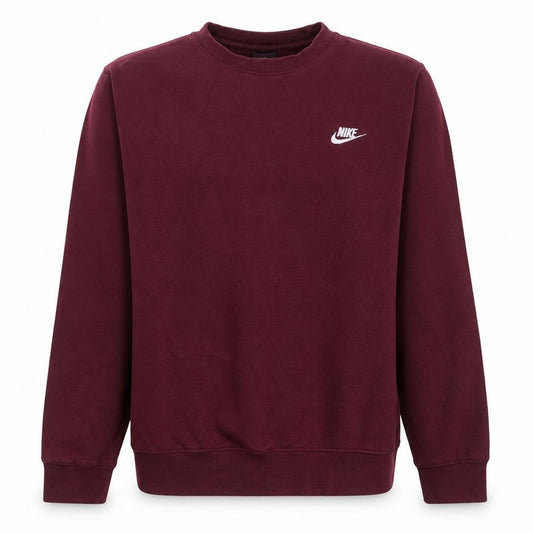 Nike Men Red Crew Neck Long Sleeve Fleece Sweatshirt Size S