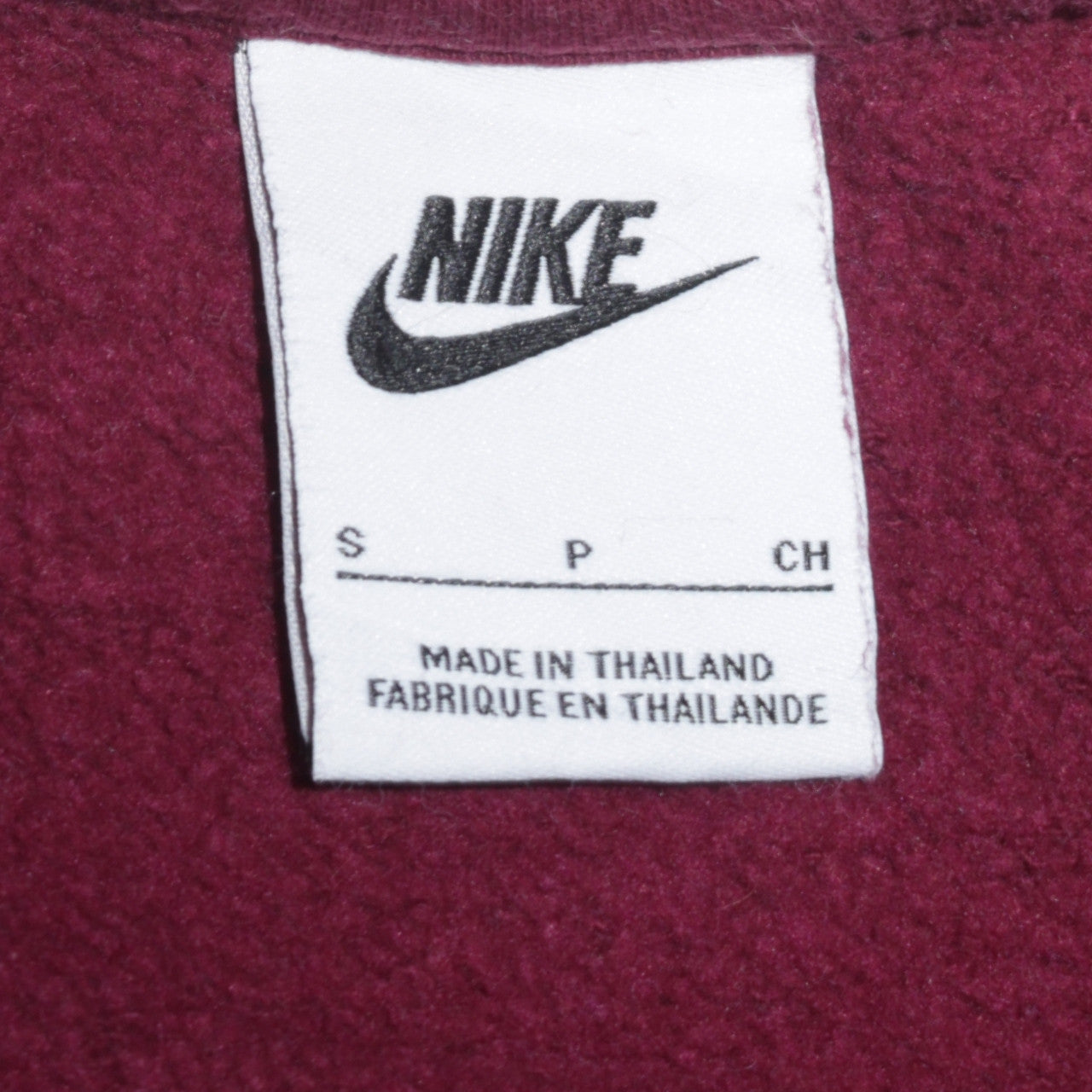 Nike Men Red Crew Neck Long Sleeve Fleece Sweatshirt Size S