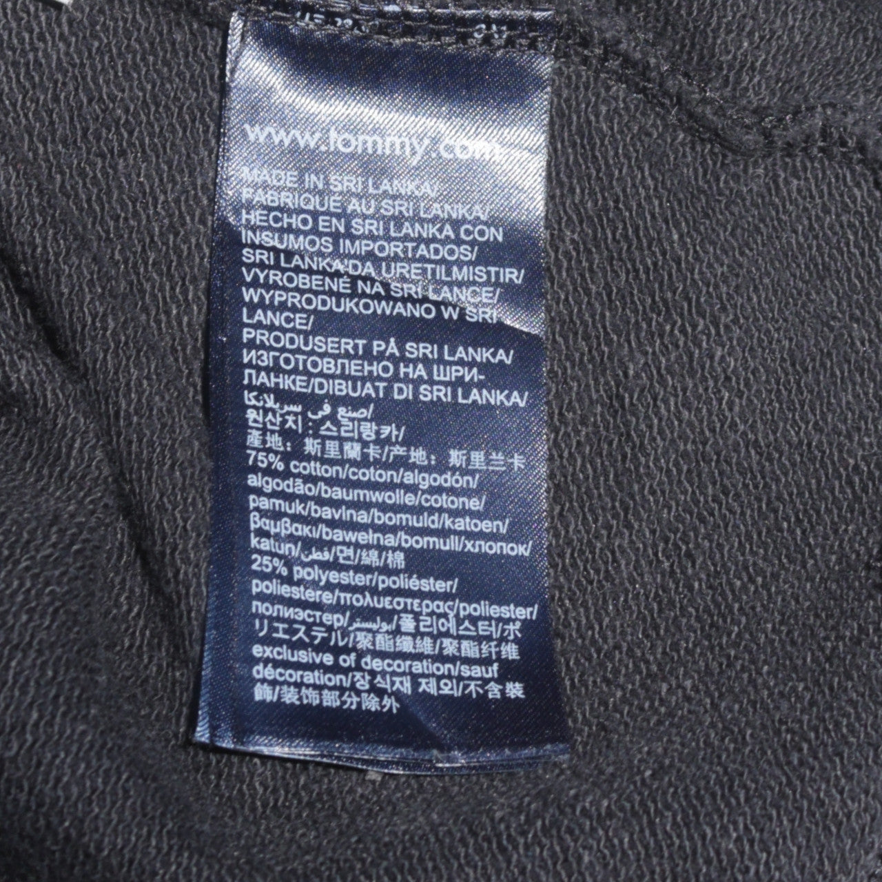 Tommy Hilfiger Men's Black Full Zip Hoodie Size M Logo Sleeve