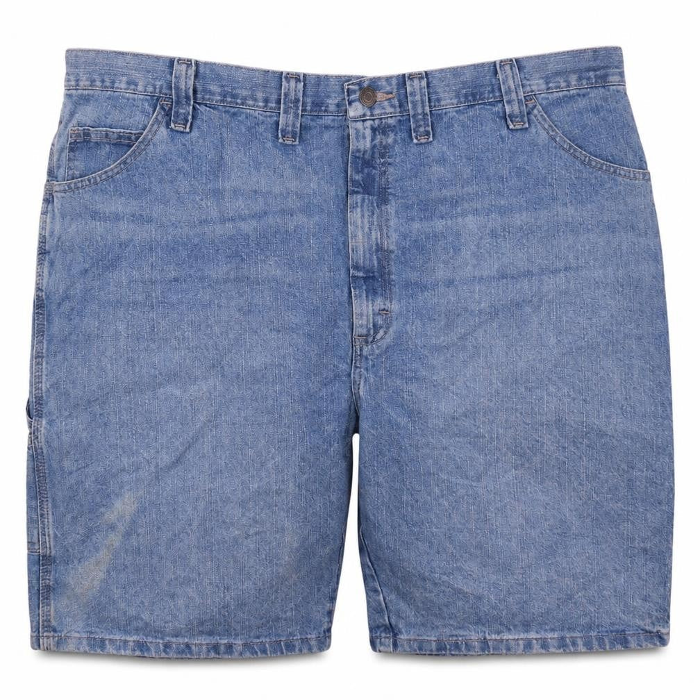 Wrangler Men's Blue Denim Cargo Shorts Size 46 Workwear Cotton