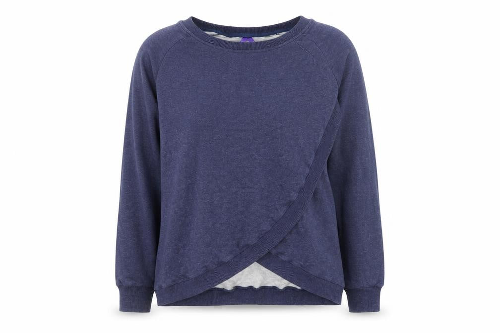 Seraphine Womens Blue Wrap Maternity Sweatshirt XS Viscose Blend