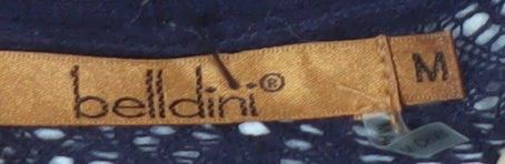Belldini Women’s Blue Open Knit Long Sleeve Cardigan M