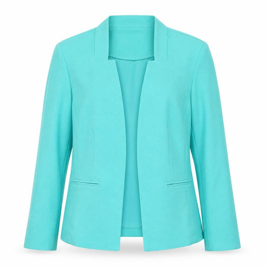 Damart Women's Green Size 14 Lined Open Blazer Jacket