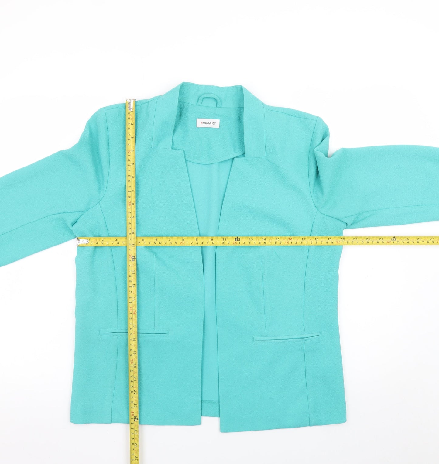 Damart Women's Green Size 14 Lined Open Blazer Jacket