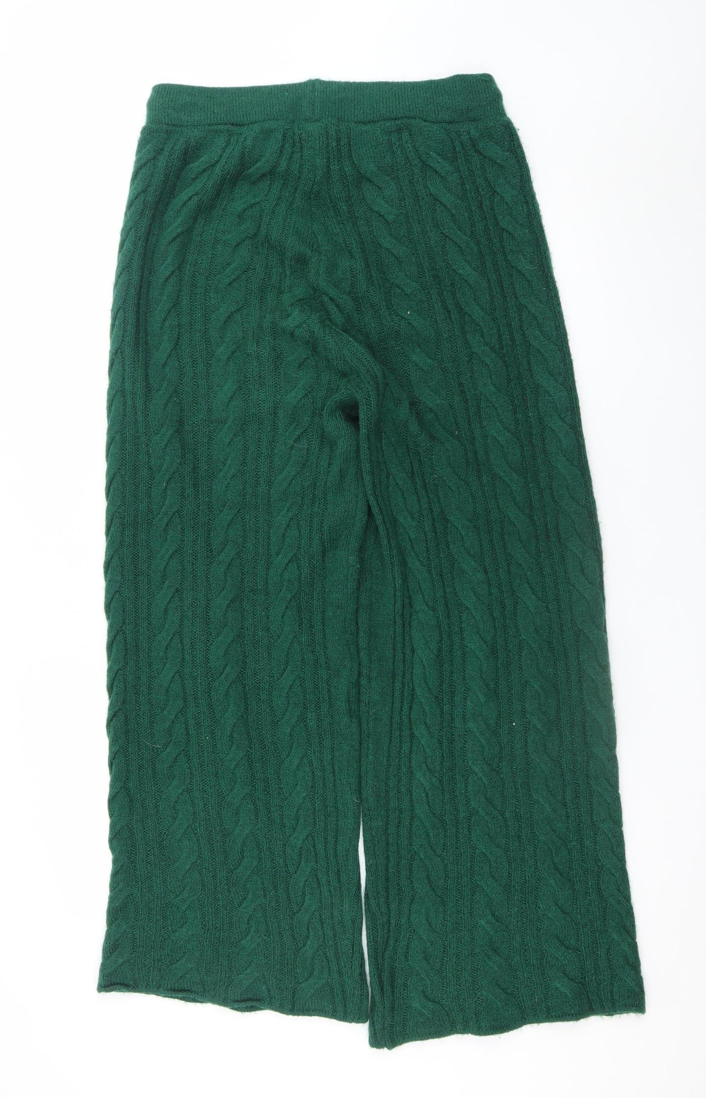 In The Style Women Green Cable Knit Wide-Leg Lounge Sweatpants Size 14