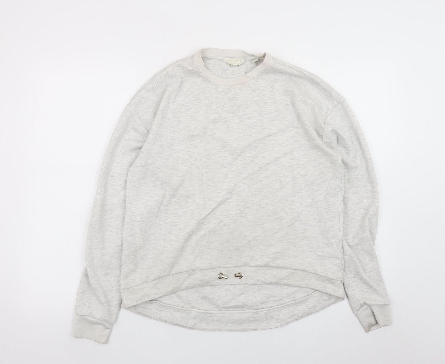 Ted Baker Women Grey Pullover Sweatshirt Size 10 Viscose Blend