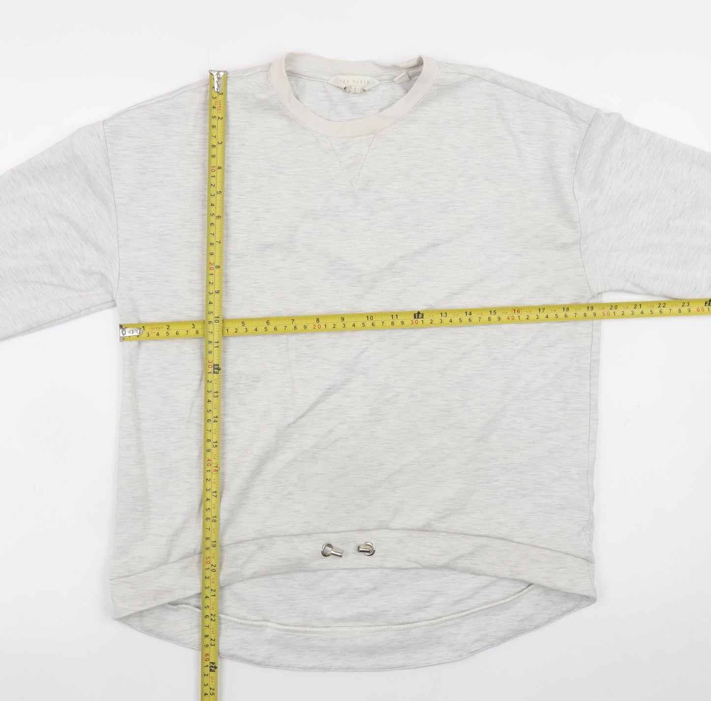 Ted Baker Women Grey Pullover Sweatshirt Size 10 Viscose Blend
